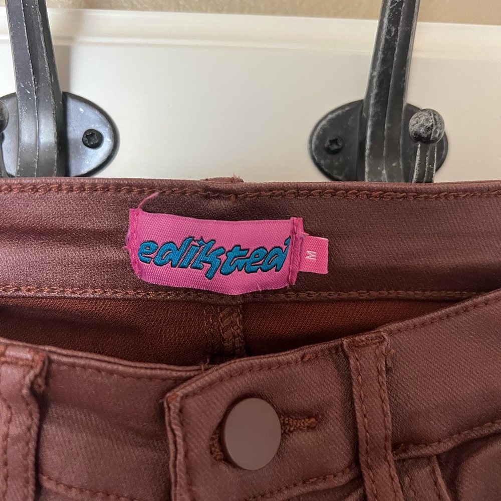 Brown Flare Leather Pants Edikted Gem